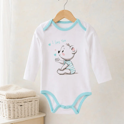 Baby 2er Pack langarm Body Strampler Schlafanzug Gr. 68 Dinos Bärchen - WS-Trend.de