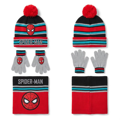 Spider-Man Winterset mit Bommelmütze Loop und Handschuhen 53/54 - WS-Trend.de