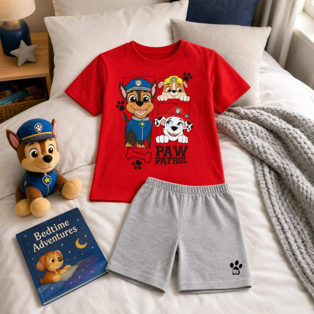 Paw Patrol Kinder kurzarm Schlafanzug Pyjama Shirt Shorts Gr. 98-128 - WS-Trend.de