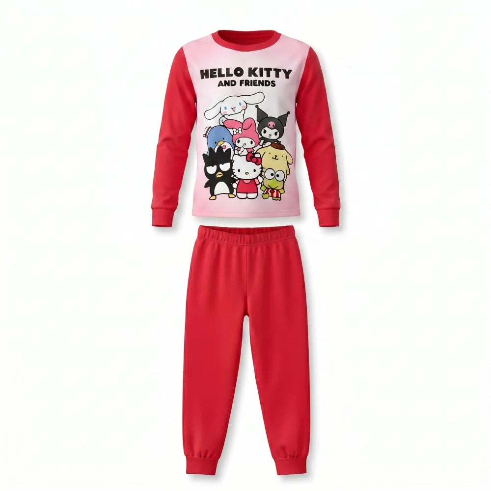 Hello Kitty Kinder Mädchen Schlafanzug Pyjama Shirt Hose Gr. 98-116 Baumwolle - WS-Trend.de