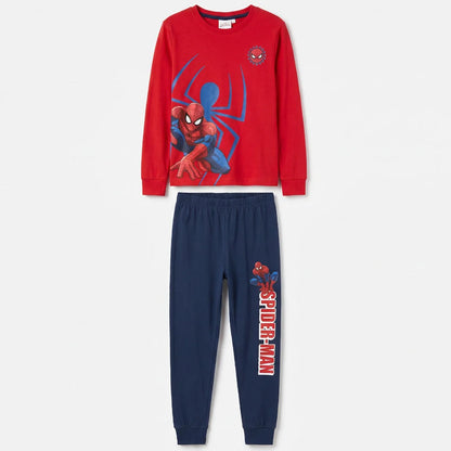 Marvel Spider-Man Kinder-Schlafanzug 100 % Baumwolle Rot/Blau 104–128 - WS-Trend.de