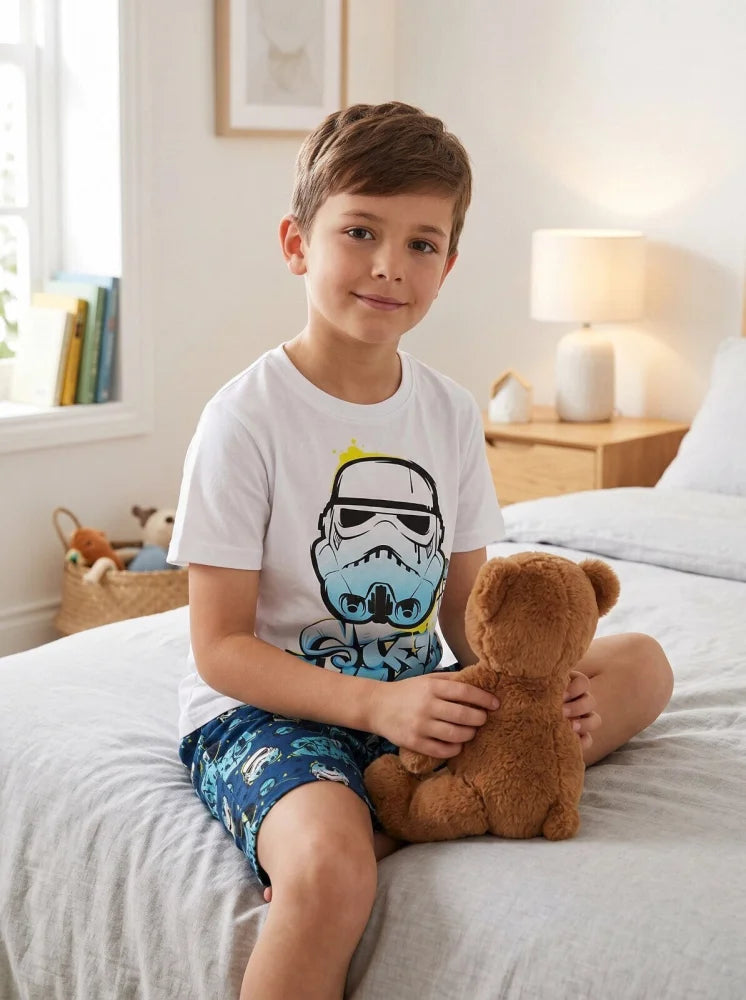 Star Wars Storm Trooper Kinder Pyjama Schlafanzug kurz 110-140 Motivwahl - WS-Trend.de