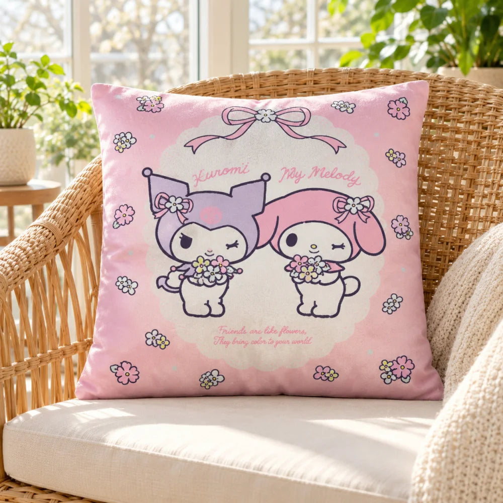 Kuromi und My Melody Wendekissen Polyester Rosa 40x40 cm - WS-Trend.de