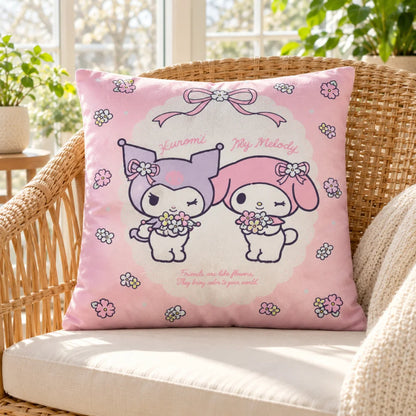 Kuromi und My Melody Wendekissen Polyester Rosa 40x40 cm - WS-Trend.de