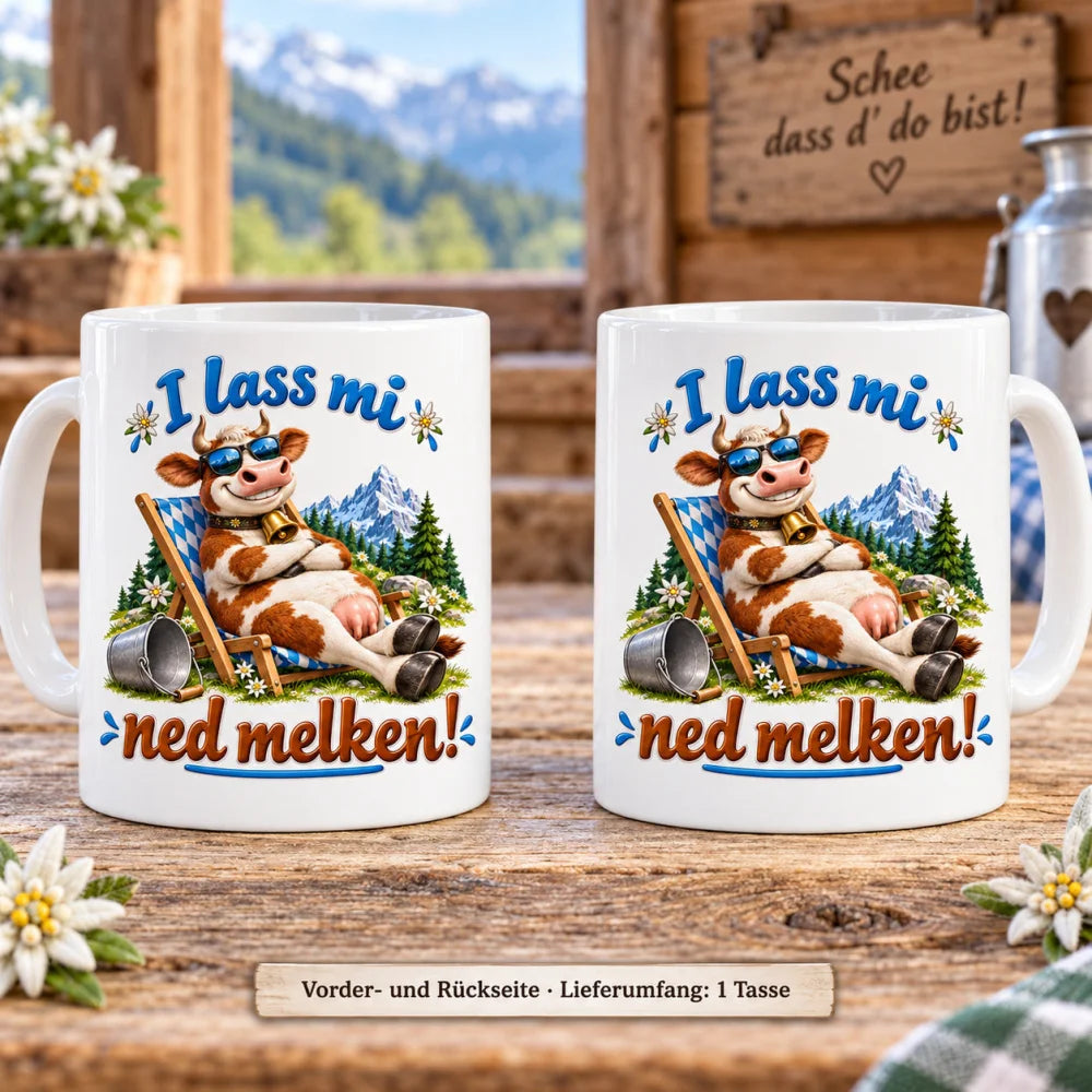 WS-Trend Alpenkuh Tasse bayerischer Spruch Keramik 330 ml Geschenkidee - WS-Trend.de