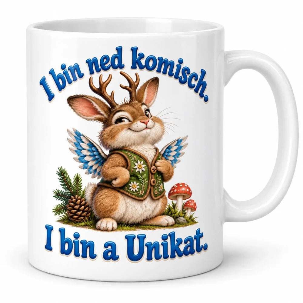 WS-Trend Wolpertinger Tasse bayerischer Spruch Keramik 330 ml Geschenk - WS-Trend.de