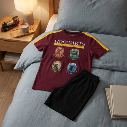 Harry Potter Hogwarts Kinder Schlafanzug Pyjama kurzarm 134 -164 Baumwolle - WS-Trend.de