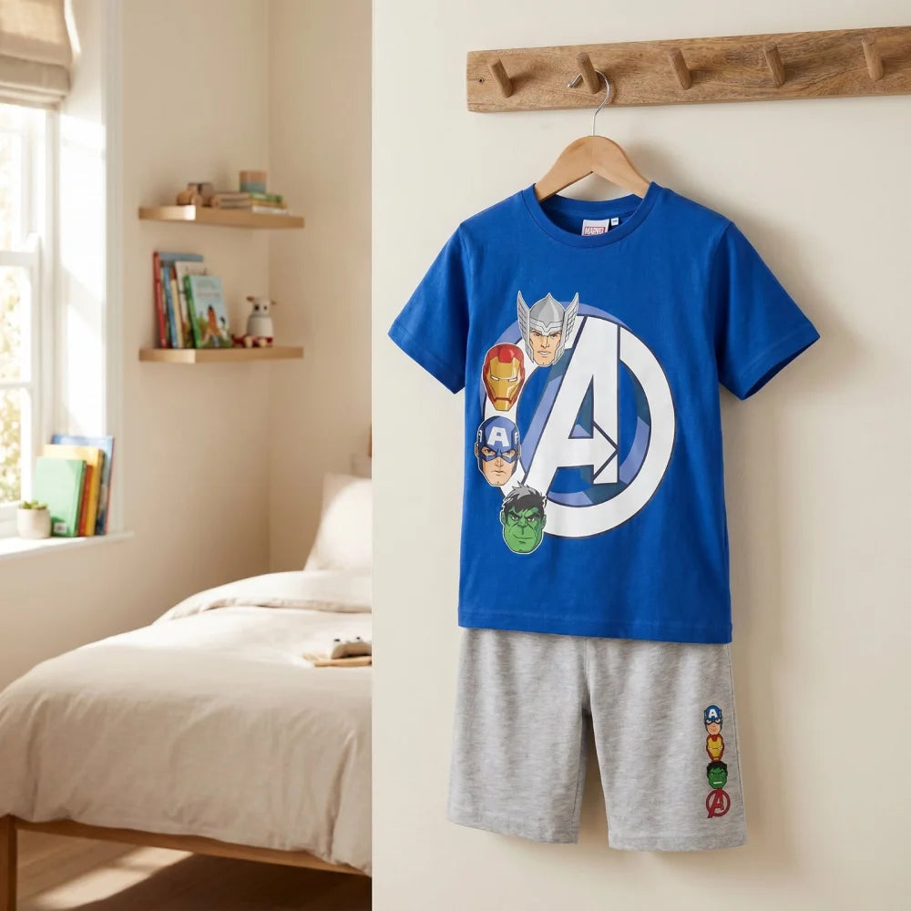Marvel Avengers Kinder Schlafanzug Pyjama kurz Sleepwear 104 - 134 Thor Hulk - WS-Trend.de