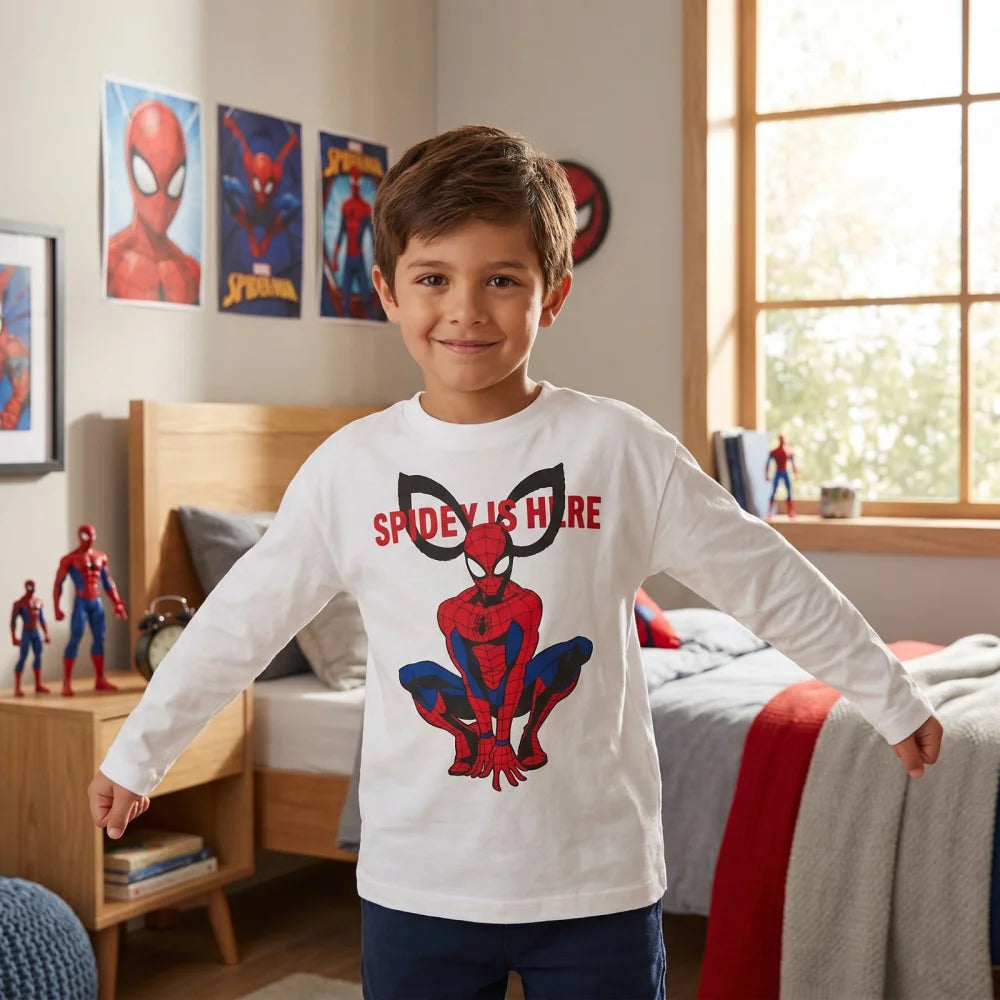 Marvel Spiderman Jungen Kinder Langarmshirt Shirt Gr. 98-128 -100% Baumwolle - WS-Trend.de