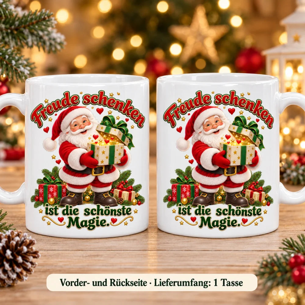 WS-Trend Freude schenken Weihnachtsmann Tasse 330 ml festlich bedruckt - WS-Trend.de