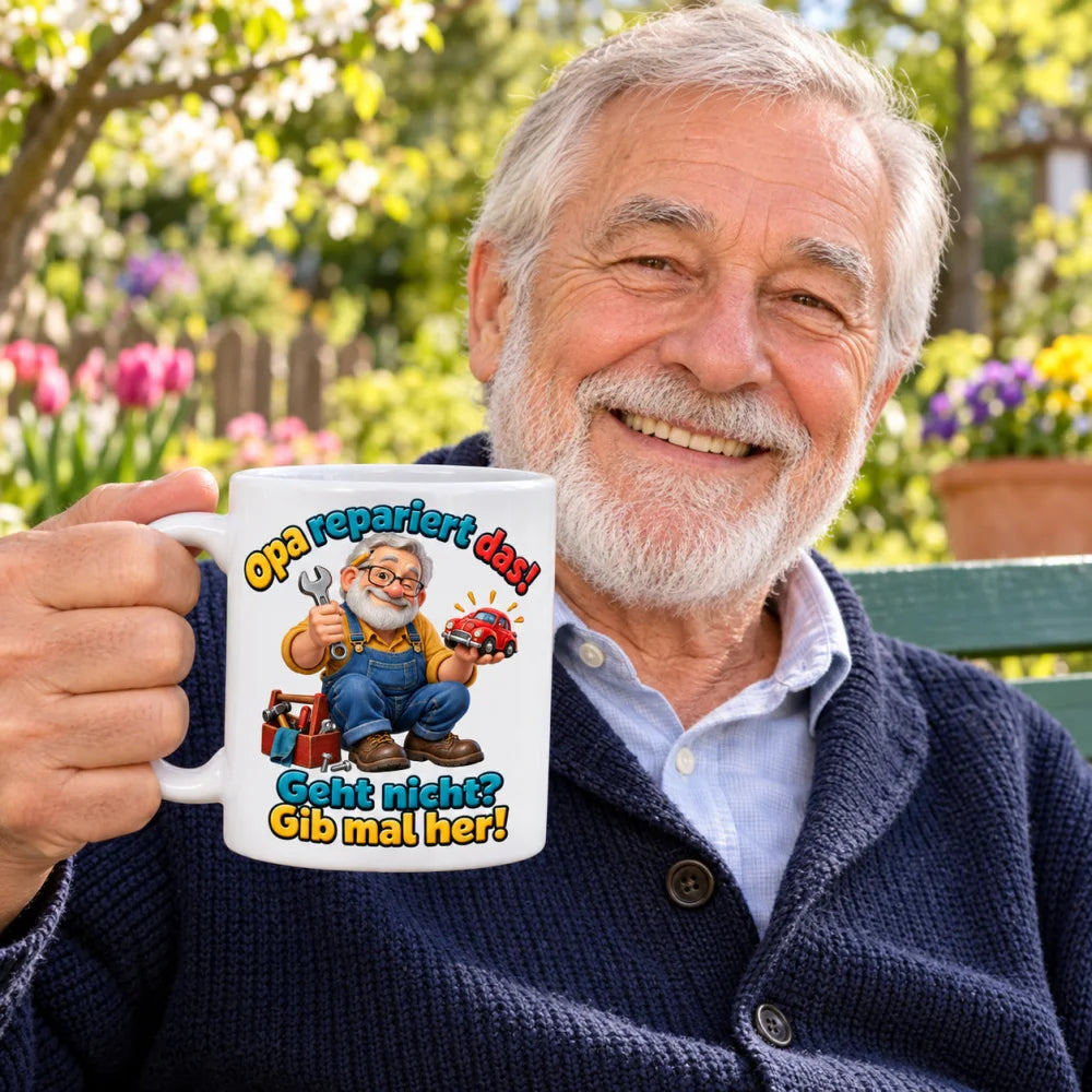 WS-Trend Werkstattopa Tasse Keramik 330 ml Geschenk für Opa mit Spruch - WS-Trend.de