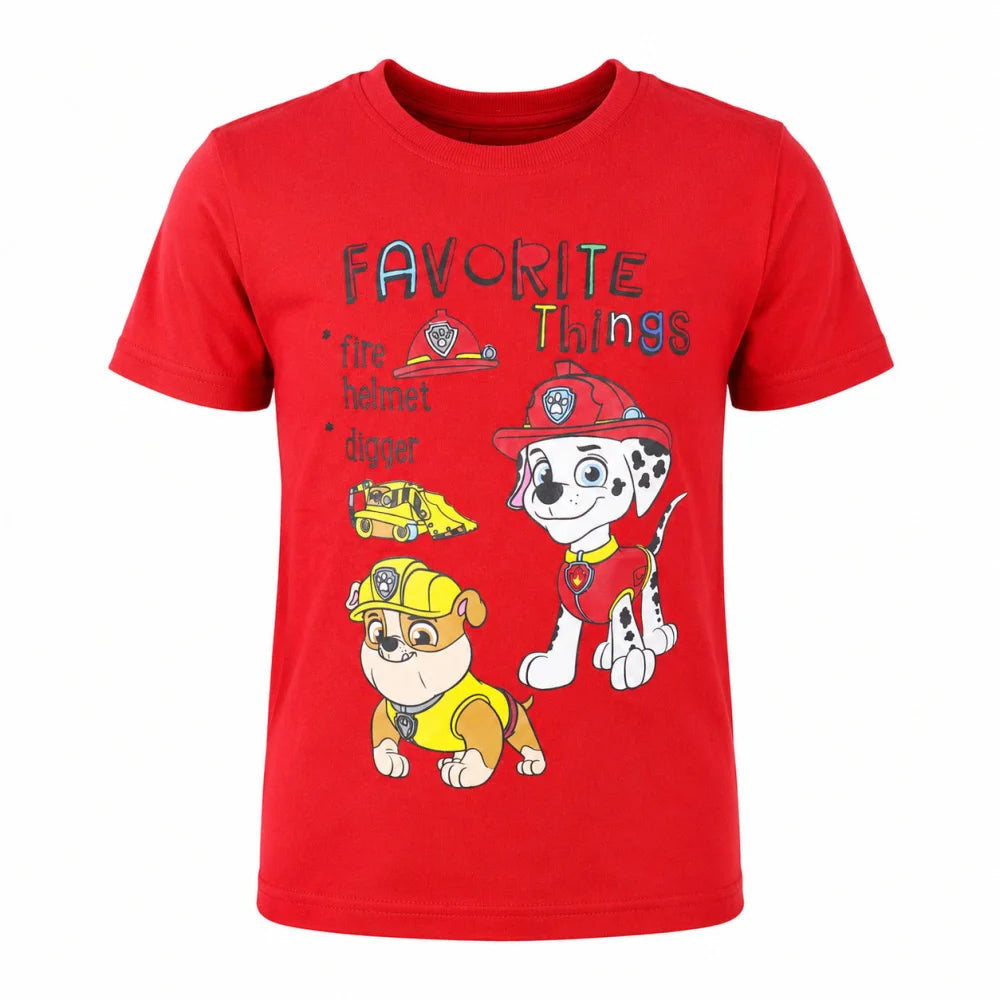 Paw Patrol Marshall Rubble Kinder kurzarm T-Shirt 98 -128 Jungen Baumwolle - WS-Trend.de