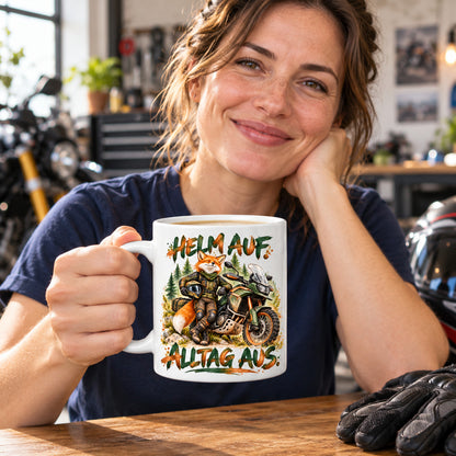 Motorrad Tasse Spruch Keramik 330ml Biker Geschenk beidseitig bedruckt