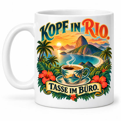 Brasilien Tasse Keramik 330 ml Spruch Geschenk Kaffee Urlaub Tiermotiv