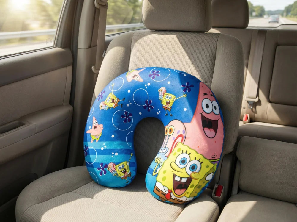 Spongebob Schwammkopf Kinder Reisekissen Nackenkissen Auto Flugzeug - WS-Trend.de
