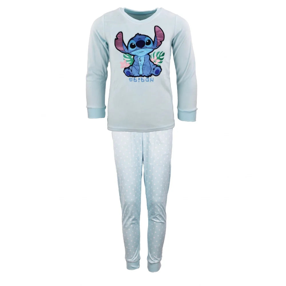 Schlafanzug Disney Stitch Kinder Jungen Velours langarm Pyjama Gr.104 - WS-Trend.de
