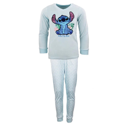 Schlafanzug Disney Stitch Kinder Jungen Velours langarm Pyjama Gr.104 - WS-Trend.de