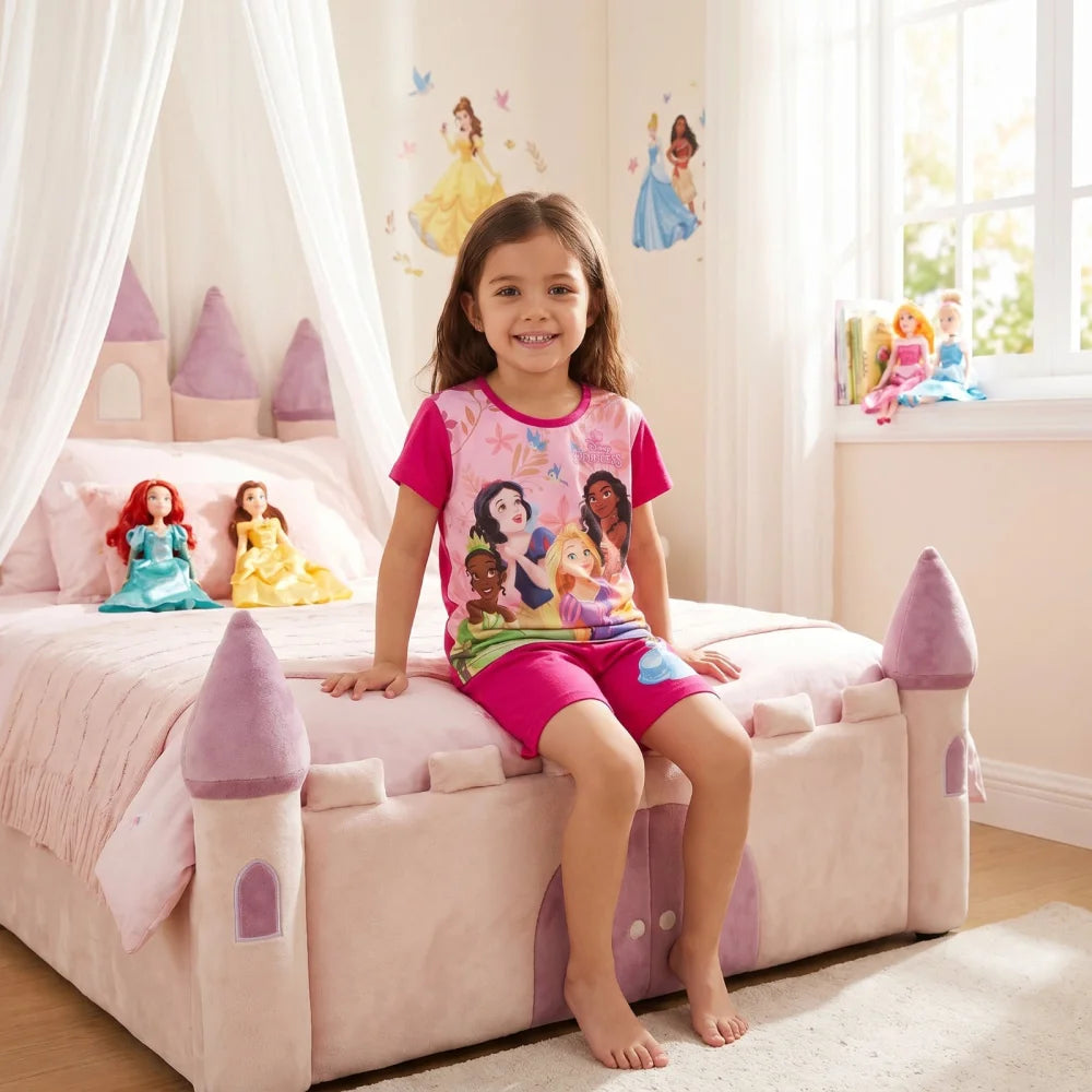 Disney Princess Kinder Mädchen Schlafanzug Pyjama Shirt Shorts Gr. 92-116 - WS-Trend.de