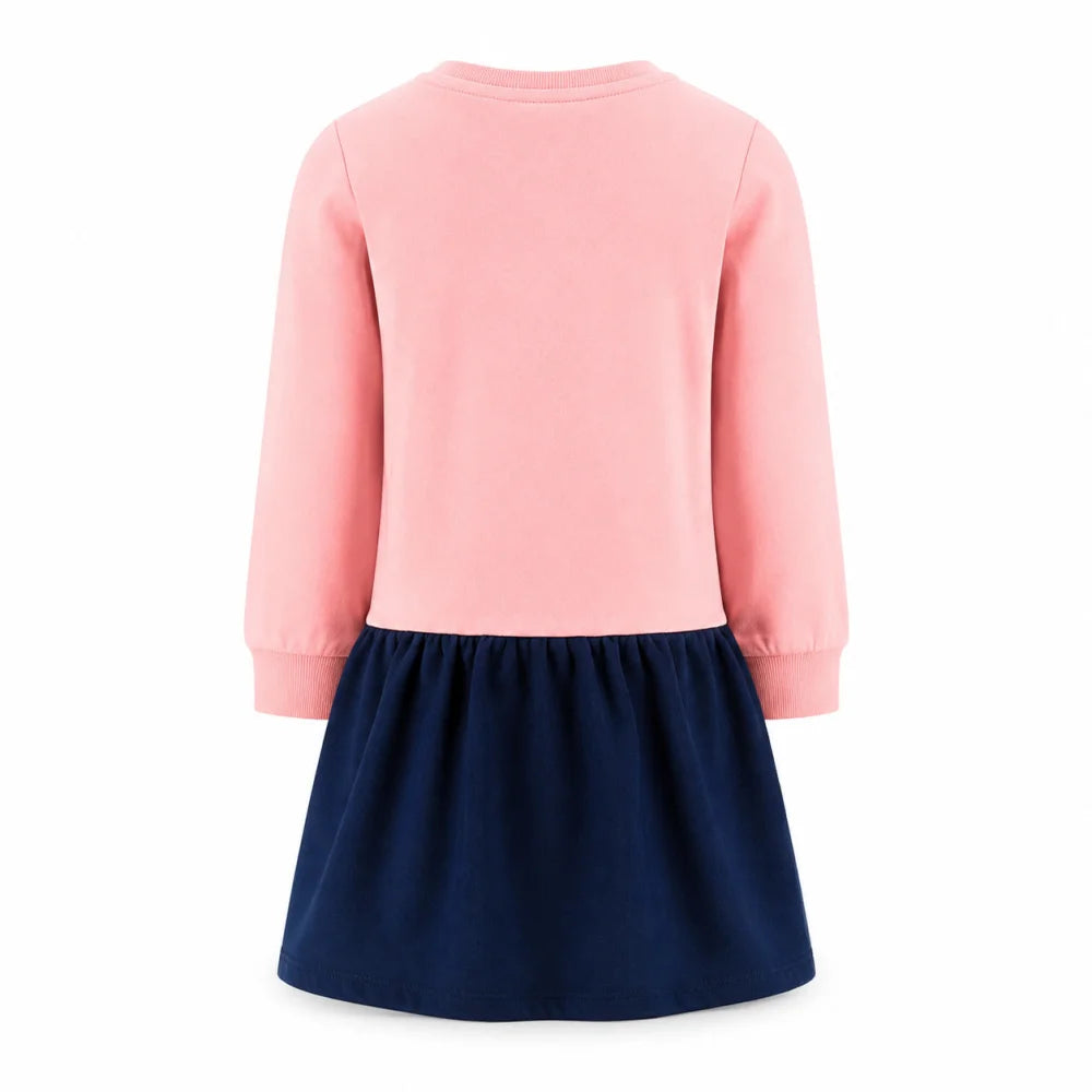 Bluey und Bingo Mädchen Langarmkleid Rosa/Dunkelblau Größen 98–116 - WS-Trend.de