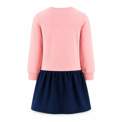 Bluey und Bingo Mädchen Langarmkleid Rosa/Dunkelblau Größen 98–116 - WS-Trend.de