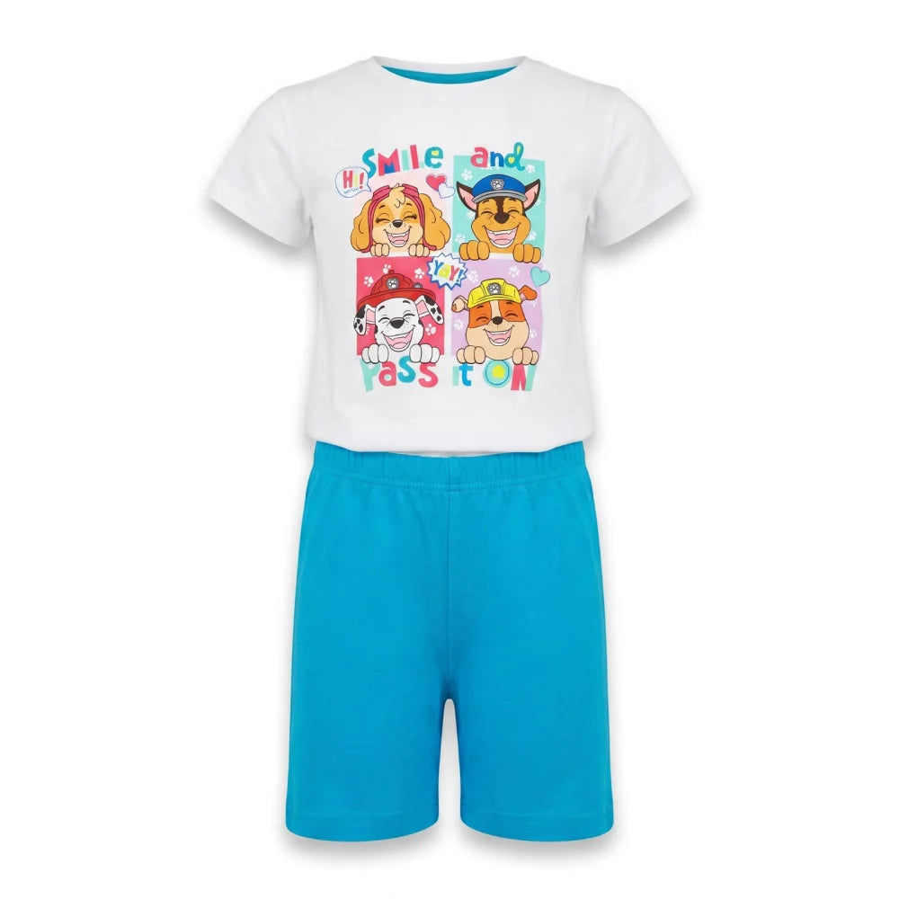 Paw Patrol Welpen Kinder kurzarm Schlafanzug Pyjama 98 -128 Baumwolle - WS-Trend.de