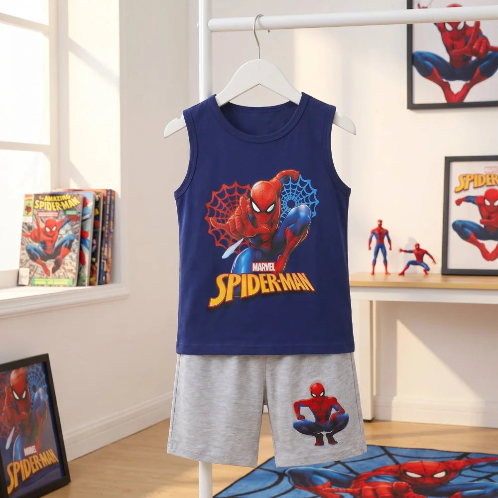 Marvel Spiderman Kinder kurz Pyjama Schlafanzug Shirt Shorts Gr. 98 bis 128 - WS-Trend.de