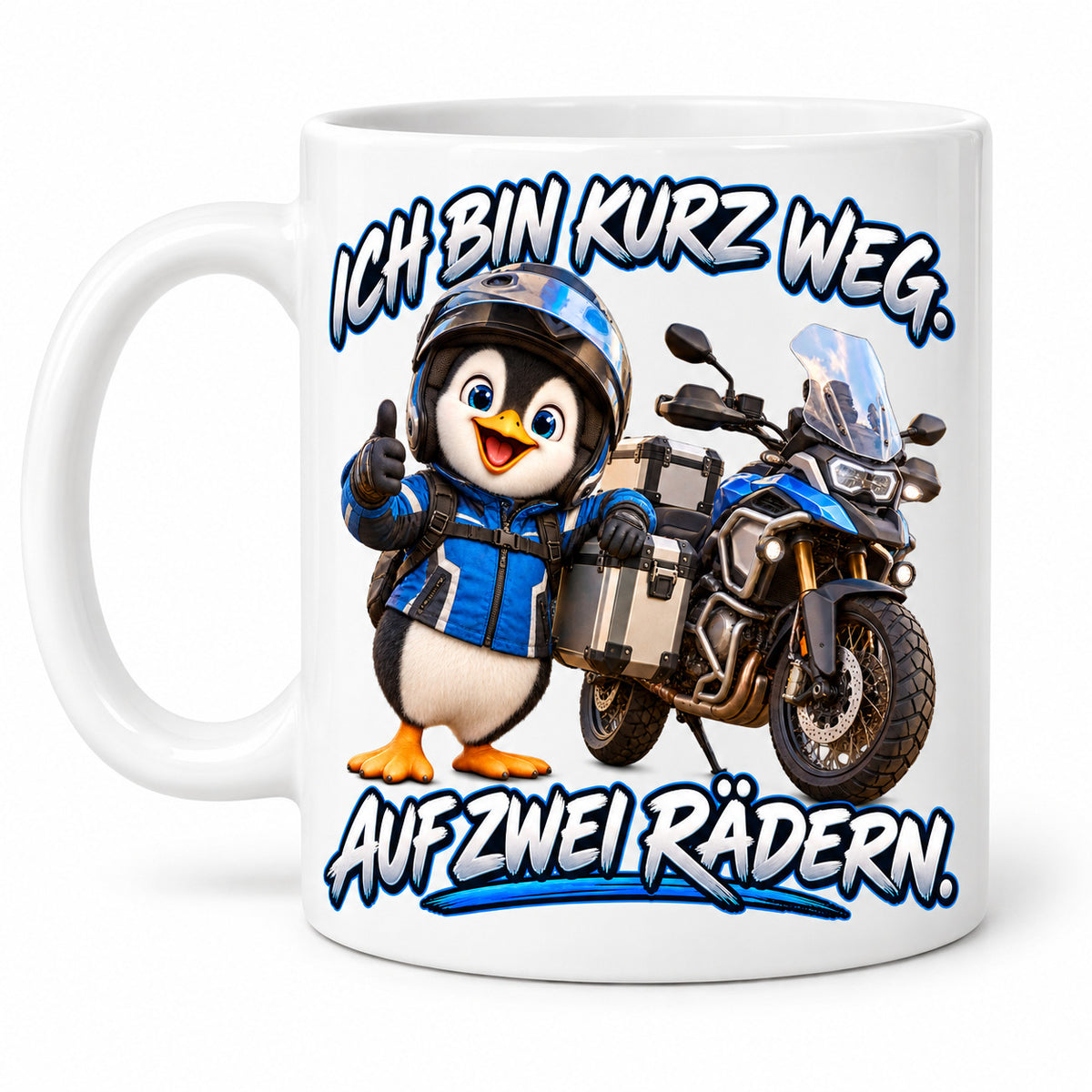 Motorrad Tasse Spruch Keramik 330ml Biker Geschenk beidseitig bedruckt