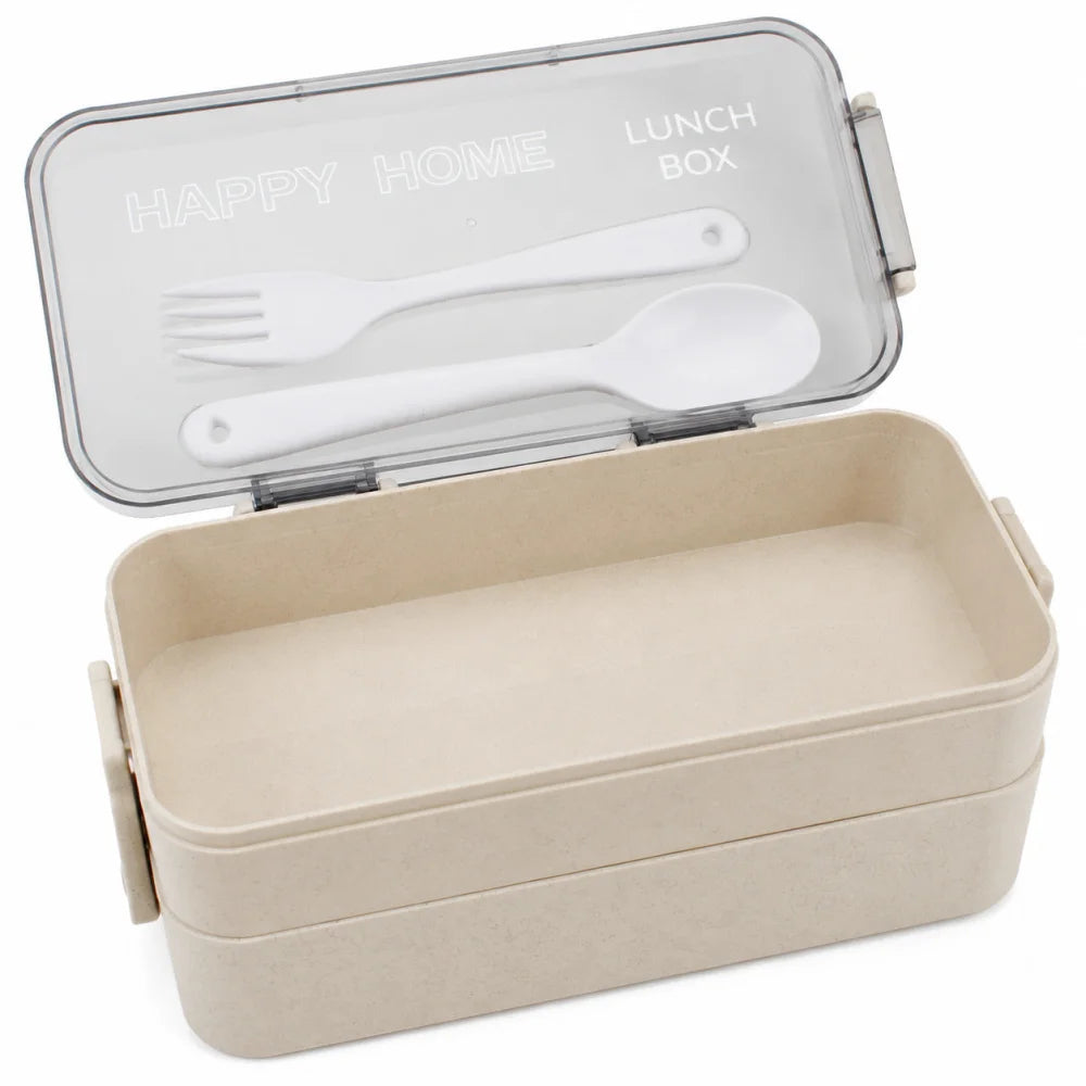 Lunchbox WS-Trend 3-teiliges Kinder-Lunch-Set – Brotdose 750 ml Doppel-Fächer Besteck - WS-Trend.de