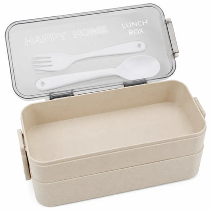 Lunchbox WS-Trend 3-teiliges Kinder-Lunch-Set – Brotdose 750 ml Doppel-Fächer Besteck - WS-Trend.de