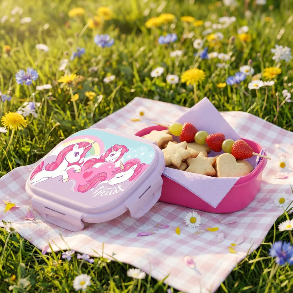Sweet Einhorn Unicorn 2tlg. Lunch Set Brotdose plus Göffel Gabel Löffel - WS-Trend.de