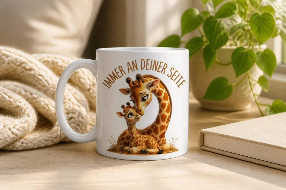 Immer an deiner Seite Tasse 325 ml Keramik Tiermotiv Geschenkidee Bunt - WS-Trend.de