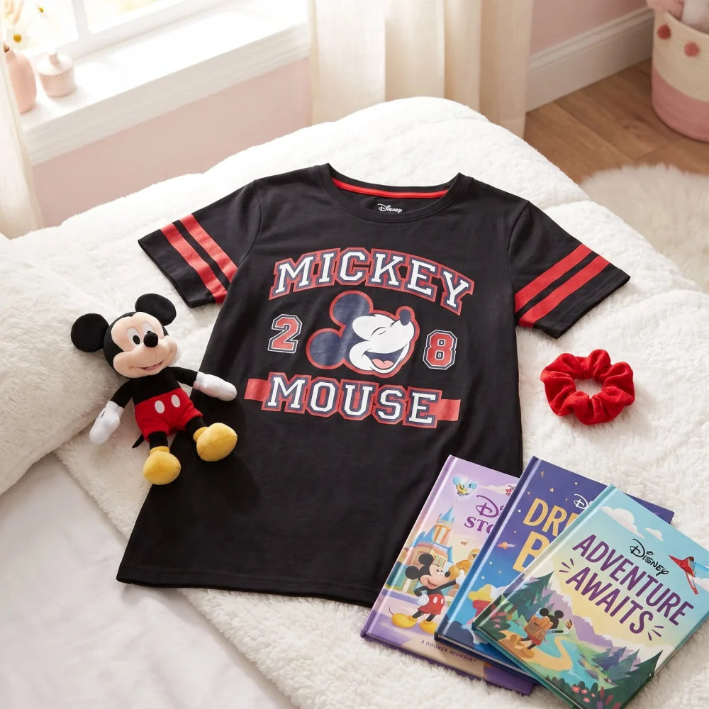 Schlafanzug Disney Mickey Maus Damen kurzarm Schlafshirt Nachthemd XS-M - WS-Trend.de
