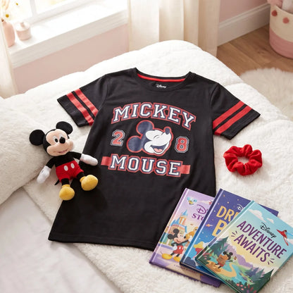 Schlafanzug Disney Mickey Maus Damen kurzarm Schlafshirt Nachthemd XS-M - WS-Trend.de
