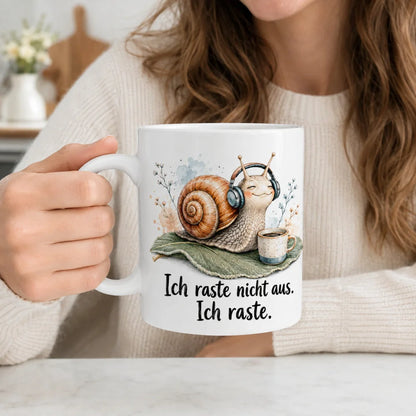 Schnecke Anti-Stress-Tasse - lustiger Spruch - weiß aus Keramik 330 ml - WS-Trend.de