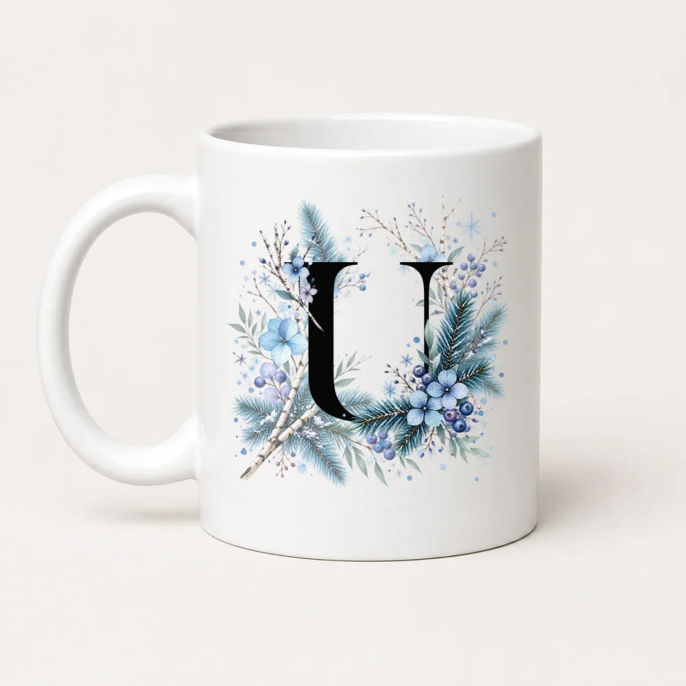Winter Tasse A-Z Buchstaben 325 ml Keramik Geschenkidee personalisiert - WS-Trend.de