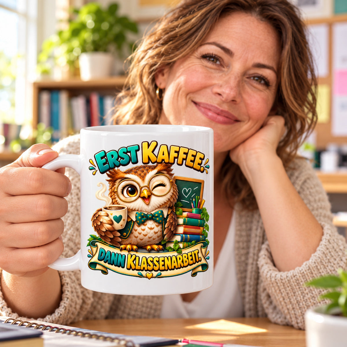 Lehrer Tasse Keramik 330 ml Geschenk Lehrerin Unterricht Spruch Kaffee