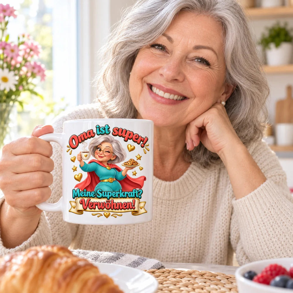 WS-Trend Superoma Tasse Keramik 330 ml Geschenk für Oma zum Geburtstag - WS-Trend.de