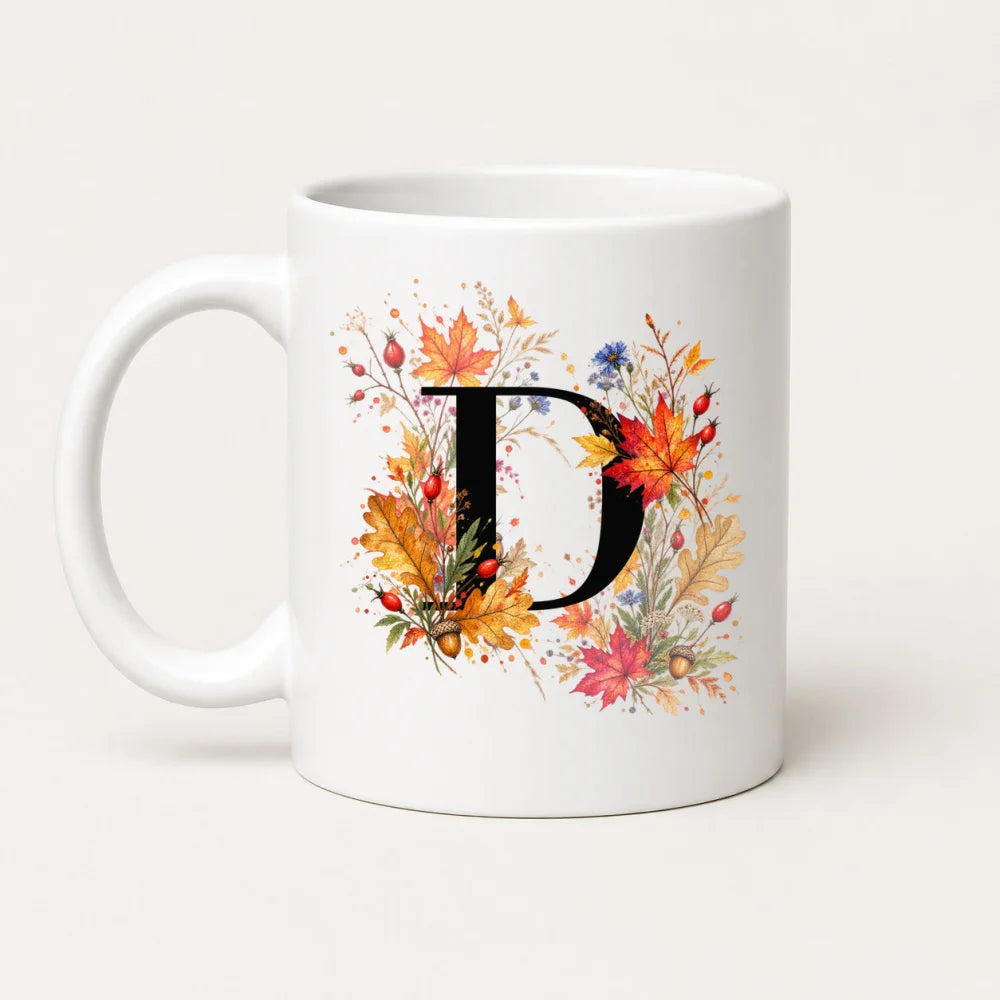 Herbst Tasse A-Z Buchstaben 325 ml Keramik Geschenkidee personalisiert - WS-Trend.de