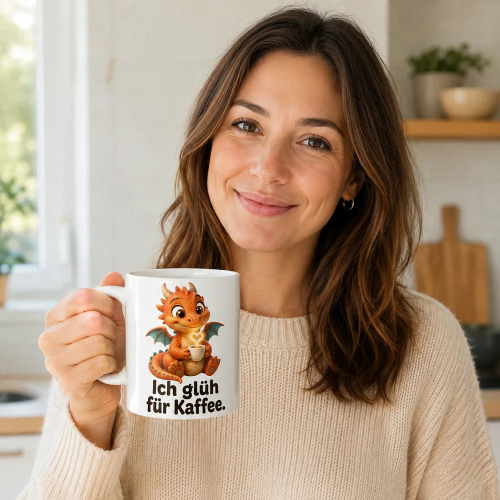 Kaffeedrache Tasse - humorvolles Geschenk - 330 ml beidseitig bedruckt - WS-Trend.de