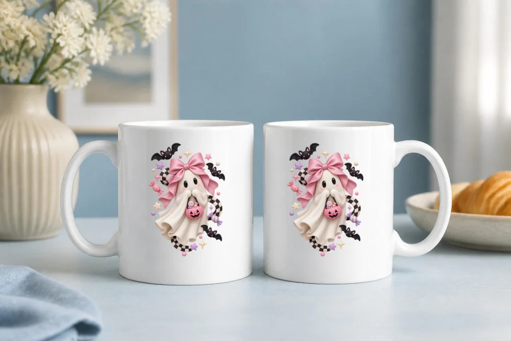 Halloween Tasse Pastell Gespenst 325 ml Keramik Geschenkidee - WS-Trend.de