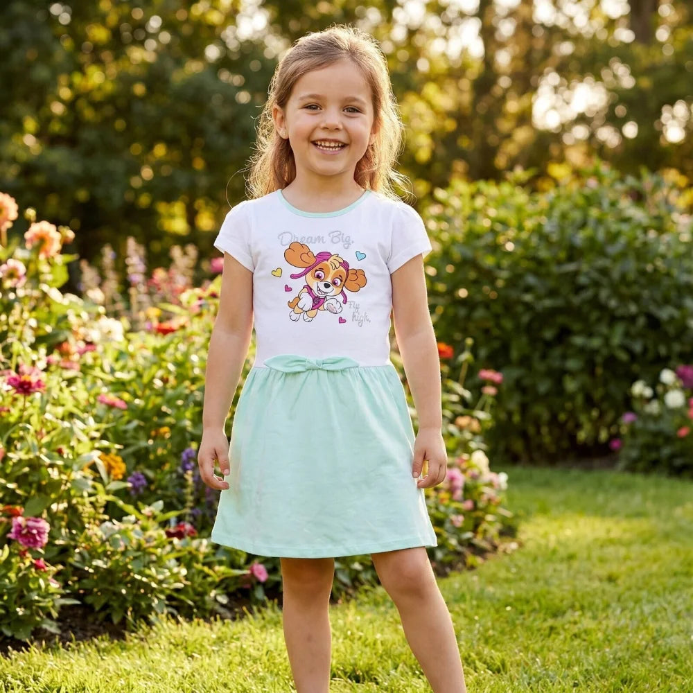 Paw Patrol Skye der Flughund Kinder kurzarm Kleid Sommerkleid 98 -128 Baumwolle - WS-Trend.de