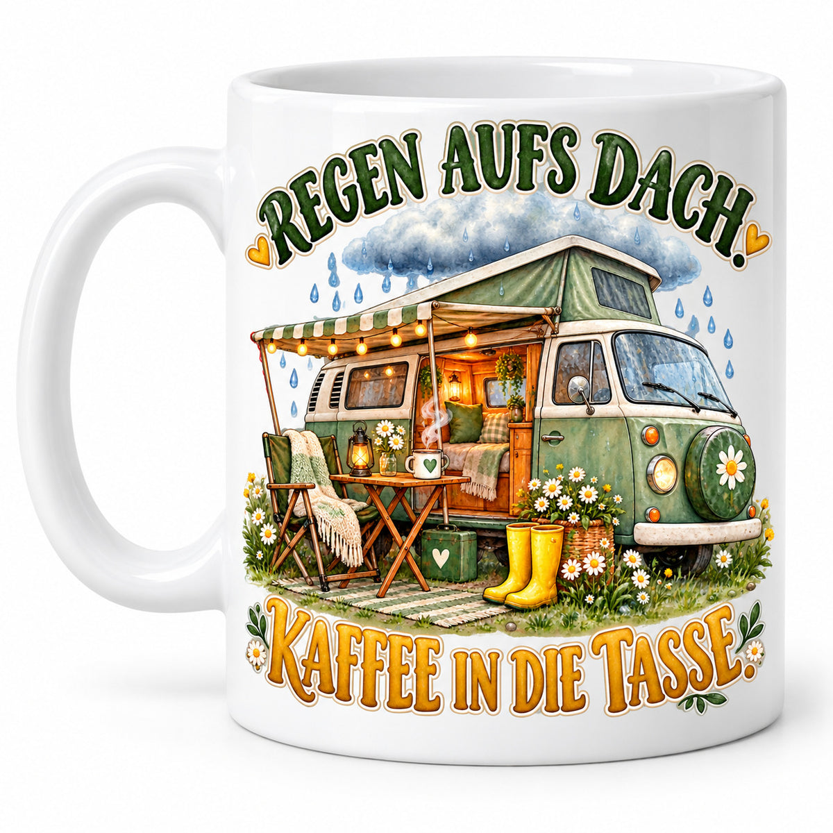 Camping Tasse Spruch Keramik 330 ml Geschenk Camper Wohnmobil Urlauber