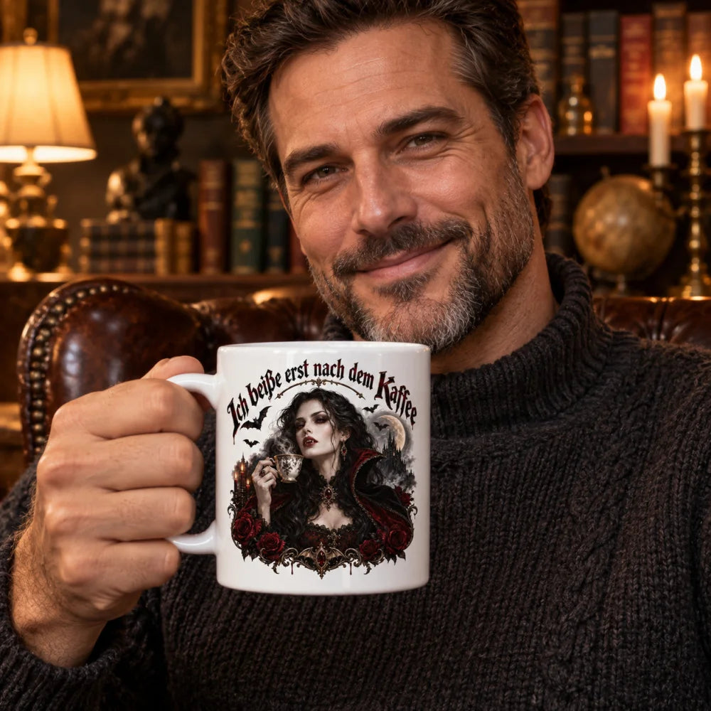 WS-Trend Vampirkaffee Horror Tasse Keramik 330 ml mit Motiv und Spruch - WS-Trend.de