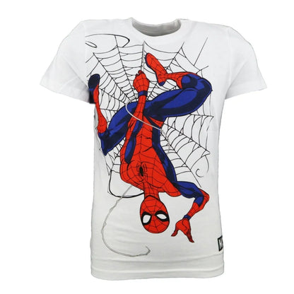 Marvel Spiderman T-Shirt Kurzarm Kinder Jungen Shirt 104-116 Baumwolle Rot Weiß - WS-Trend.de