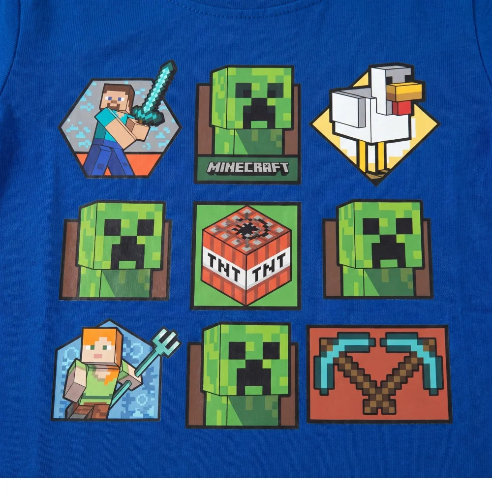 Minecraft Gamer Creeper Kinder T-Shirt Kurzarm Shirt Baumwolle 116 bis 146 - WS-Trend.de