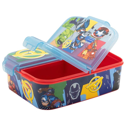 Marvel Avengers Kinder Set 2 tlg 3 Kammern Brotdose Trinkflasche 410 ml - WS-Trend.de