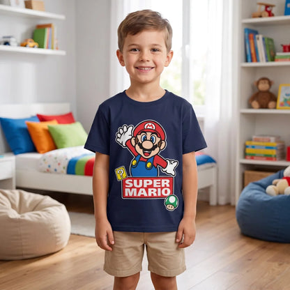 Super Mario Kinder T-Shirt Kurzarm Shirt Gr.98 Luigi Cooper Toady Bowser - WS-Trend.de