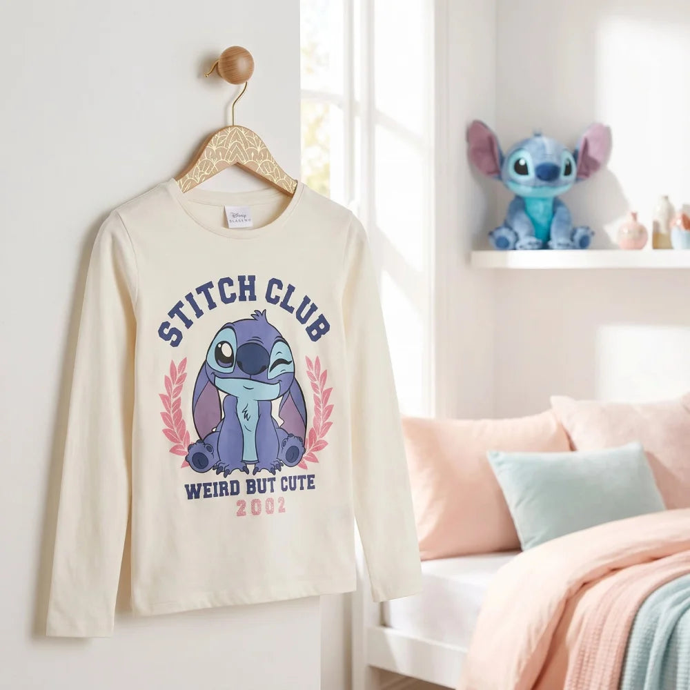 Disney Lilo und Stitch Kinder Mädchen Langarmshirt Shirt Gr. 98-128 - Baumwolle - WS-Trend.de
