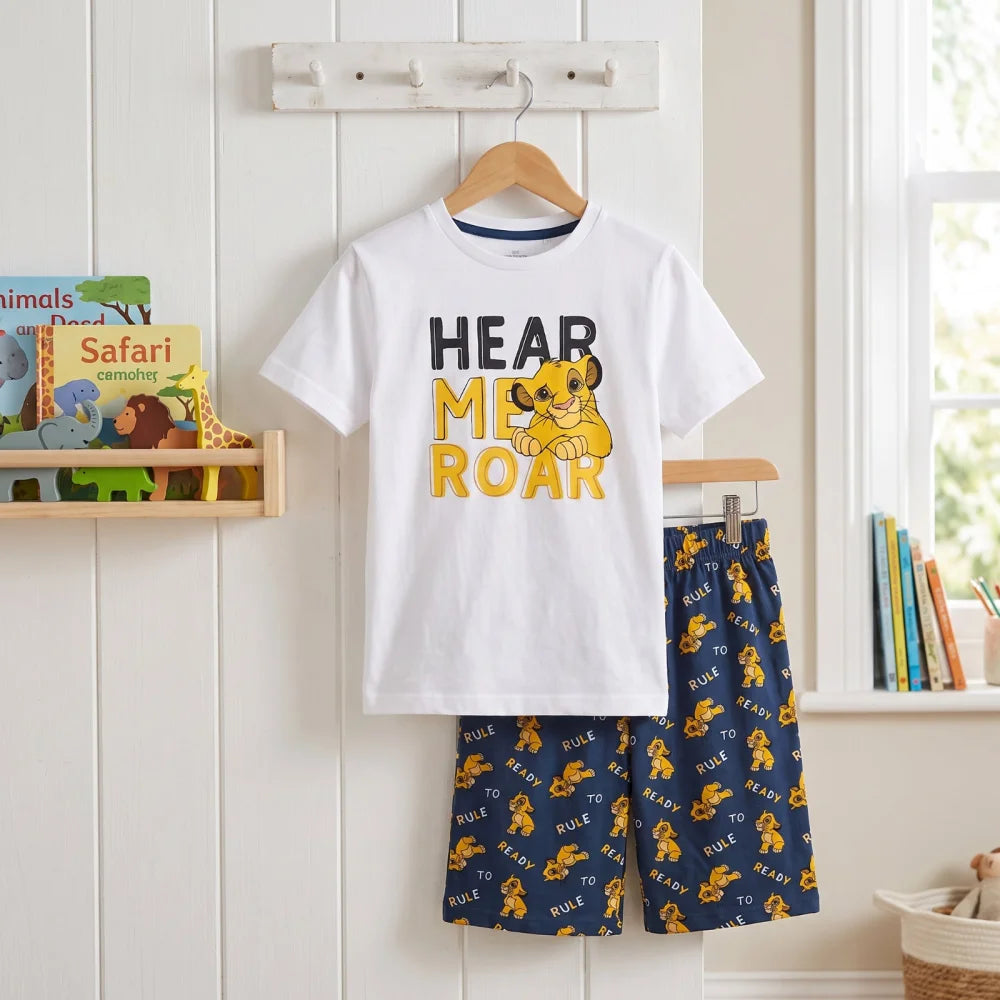 König der Löwen Simba Kinder Schlafanzug Pyjama kurzarm 98 -128 Baumwolle - WS-Trend.de