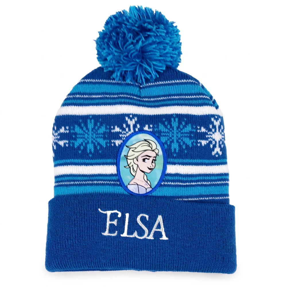 Disney Die Eiskönigin Elsa Bommelmütze für Kinder Blau 52 oder 54 cm - WS-Trend.de